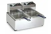 Roband Double Pan Fryer 2 x 5lt - Commercial Benchtop Deep Fryers (RB-F25) - F25-RB