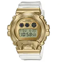 在飛比找ETMall東森購物網優惠-CASIO G-SHOCK 奢華金x透明錶帶電子腕錶 GM-