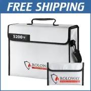 Spacious Fireproof Document Bag - Heat Insulation Up to 5200°F, 15 x 12 x 5