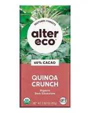 Alter Eco Organic Chocolate Bar Dark Quinoa Crunch 2.82 Oz Pack Of 4