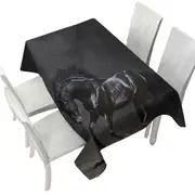 Galloping Black Horse Tablecloth