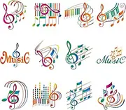 12 Sheets Music Note Temporary Tattoos Stickers for Kids, Piano Notes Theme Party Supplies Decorations, Music Birthday Baby Shower Party Favor, Goodie Bag Fillers School Reward Prize