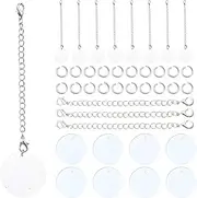 [Airssory] 101mm Long Clear Blank Acrylic Mug Pendants Simple Clear Charm Chains with Open Jump Rings for DIY Handles, Cups, Bottles, Drinks, Keychian Decorations