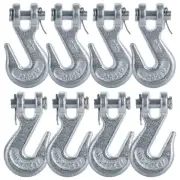 8 PCS 1/4 Chain Hooks G70 Heavy Duty Forged Steel Clevis Grab Hook 1/4'' Trai...