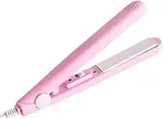 Cute Pink Werdeny Mini Ceramic Hair Curler & Straightener, 2-in-1 Curling Iron with 1/2 Inch Barrel for Short and Fine Hair