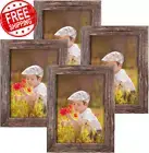 7X5 Picture Frame Wood Pattern Rustic Brown Photo Frames Packs 6 with High Defin