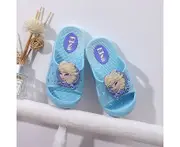 Children Slipper, Cartoon Princess Baby ShoesY92-Elsa-Blue-