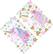 CIMAXIC Removable Unicorn Wall Sticker Set 2 Pieces Boys and Girls Wall Decal Unicorn Room Sticker Safe for Boys and Girls Non-Toxic Decor for Toddler