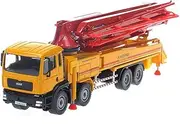 Tipmant Alloy Die-cast Vehicle Model Toy Diecast Engineering Concrete Pump Truck Car High Simulation Kids Gift 1:55 (Orange)