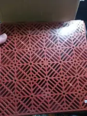 Lot of 10 Pcs Interlocking Rubber Snap Pathway Walkway Patio Tile Mats Red