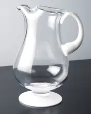 Barski Footed Glass Pitcher With Opal Handle