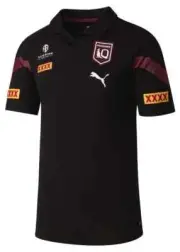 QLD Maroons 2023 State Of Origin Mens Black Team Polo Shirt Sizes S-4XL BNWT