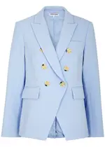 Veronica Beard Miller Dickey Double-breasted Blazer - Light Blue - 10 (UK14 / L) 10 (UK14 / L)