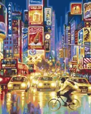 Clever Monsters Broadway Lights Paint By Number Kit Frame Canvas Painting 16x20