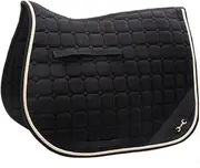 HySPEED On The Bit Suede Horse Saddlepad (UK Size: Small Pony) (Black/Gold)