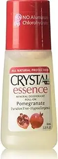 Crystal Essence Mineral Deodorant Roll-On, Pomegranate 2.25 oz (Pack of 4)