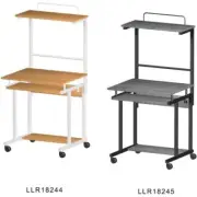 Mobile Computer Desk With Slide Out Keyboard Tray On Wheels