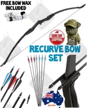 30lb Takedown Recurve Bow Set for Beginners Archery + 6 Arrows and Bonus Bow Wax