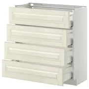 METOD / MAXIMERA base cab 4 frnts/4 drawers, white/Bodbyn off-white, 80x37x80 cm