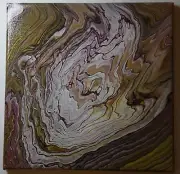 Original Acrylic Pour Abstract Painting 10" x 10" "Tree Rings" Couples Painting