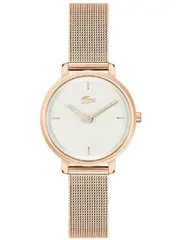 Lacoste 2001321 Silver Dial Rose Gold Stainless Steel Womens Watch