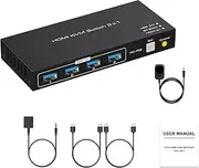 8K HDMI KVM USB Switch 1 Monitors 2 Computers DC 12V 1A HDMI KVM Switcher with External Switch Kit