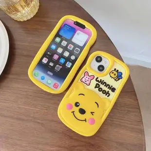 卡通立體 蜂蜜小熊維尼iPhone14 13 12 11 Pro MAX手機殼皮傑豬矽膠全包軟殼