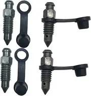 Mikinona Motorcycle Brake Pump Screw Kit 4pcs Bleeder Screws Dust Covers Stainless Steel and Rubber Easy to Carry and Install