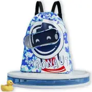 Waterproof Swim Bag Drawstring Dry and wet storage bag for boys and girls Sports Backpack Beach Camping Bag (spaceman)
