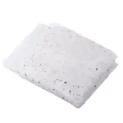 5 Yards Tulle Fabric, 63inch Glitters Tulle Fabric Rolls Ribbon, White