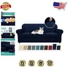 Durable 4-Piece Stretchable Couch Cover Set – Checkered Design for 3 Cushions
