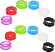 GANAZONO 12Pcs Scissors Finger Rings Colored Handheld Rings for Dog Grooming Non Slip Protective Inserts for Scissors for Home Salon Use
