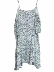 SEED Heritage Sz 12 midi Wrap Dress Cold Shoulder Black white floral New Tag