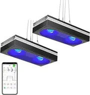 PopBloom 2xRL180 Smart-APP Aquarium LED Reef Light Full Spectrum Marine Coral Lights for Reef Tannk 48-60Inch Aquarium Saltwater Fish Tank Lamp
