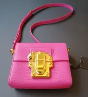Dolce and Gabbana Honeybee Pink Leather Crossbody Lucia Handbag