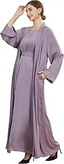 [Zofocy] 2PCS Muslim Abaya Women Islamic Dress with Belted Prayer Covered Eid Clothes