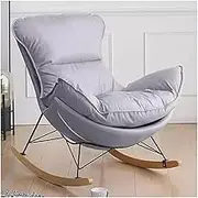 OWELLK Single Sofa Recliner Chair Rocking Chair Tech Cloth Balcony Home Lounge Chairs Lazy Rocking Chairs for Living Room, Bedroom(Gray a)