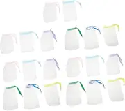 FRCOLOR Soap Saver Bag 20pcs Exfoliating Meshes Perfect for Facial Soap Travel Cotton Drawstring