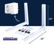 MINI SPLIT AC WALL MOUNT BRACKETS 20" x 22" PRE-ASSEMBLED