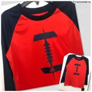 ADIDAS Climalite Boys 4T Long Sleeve Tee T-Shirt Football Graphic Orange NWT