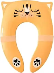 Hippypotamus Travel Potty Seat for Toddler - Folding Potty Training Seat - Portable Toilet Seat Cover for Baby & Kids (ORANGE Tiger)