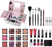Full Makeup Kit, Professional Makeup Set, Waterproof Makeup Bundle, Makeup Brush Kit, Cosmetic Make Up Starter Kit, Convenient And Portable Makeup Case Ideal For Women & Girls