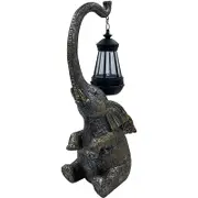 Solar Powered Elephant Statue Lamp Garden LED Lights -Brown