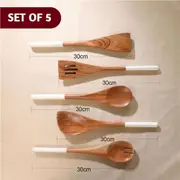 Catzon 5 Pcs Wooden Spoons for Cooking Non Stick Cookware Valentines Gifts