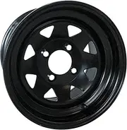 Red Hawk TIR-402 Wheel -Steel, Black, 12x7.5, 3:4.5 Offset Golf Carts