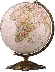 Antique Raised Embossed Globe with Bronze Stand | Vintage Decorative World Globe for Office & Home Decor