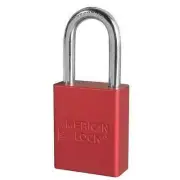 American Lock Padlock Set Aluminum Lockout Keyed Alike Red 6 Pack 1.5in