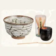 [VALUE] Matcha Bowl Set A - Bowl, Caddy, Chasen whisk, Chashaku tea scoop
