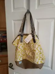 TOMS Canvas Tote Bag Boho Coastal Ikat NWT 16" X14"