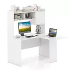 L-Shaped Desk Corner Computer Desk Writing Study Desk Home Office White
